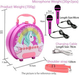 GOMINIMO Children's Round Karaoke System with Dual Microphones (Purple Unicorn Design)