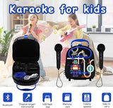 GOMINIMO Kids Portable Karaoke with Two Microphones (Rectangle, Black Robot)