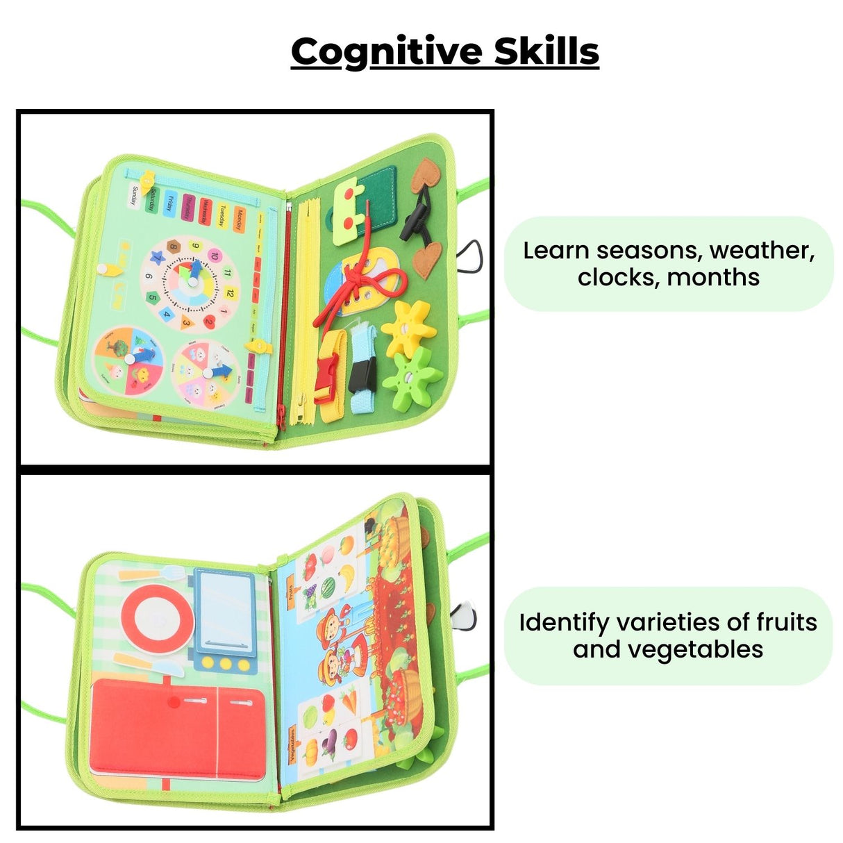 GOMINIMO Green Interactive Learning Busy Board for Kids