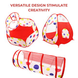 Gominimo Multicolored 3-in-1 Kids Play Tent with Tunnel and Ball Pool