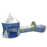 3-in-1 Colorful Capsule-Shaped Kids Play Tent with Carrying Bag (Blue & Yellow)