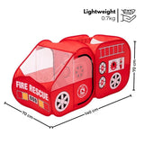 Kids Firefighter Truck Play Tent - Foldable Indoor Playhouse (Red)