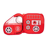 Kids Firefighter Truck Play Tent - Foldable Indoor Playhouse (Red)