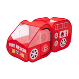 Kids Firefighter Truck Play Tent - Foldable Indoor Playhouse (Red)