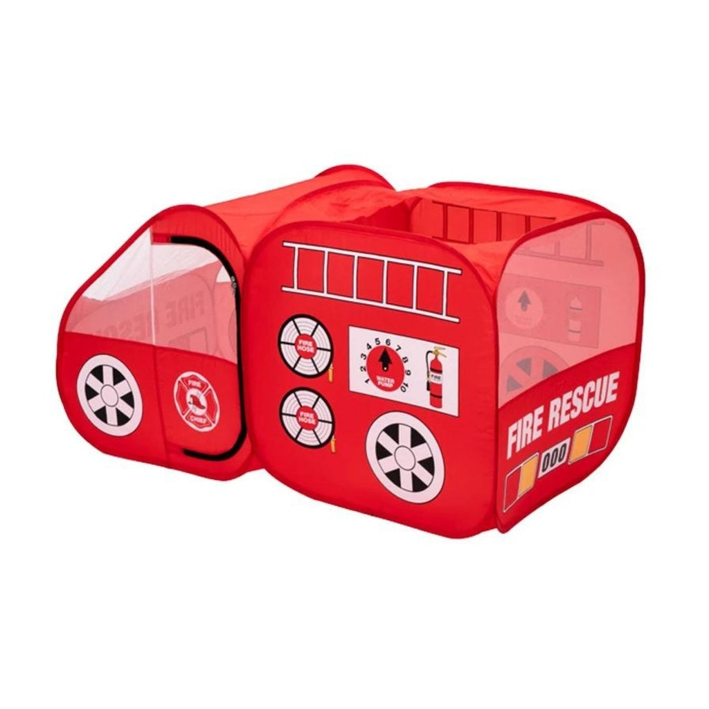 Kids Firefighter Truck Play Tent - Foldable Indoor Playhouse (Red)