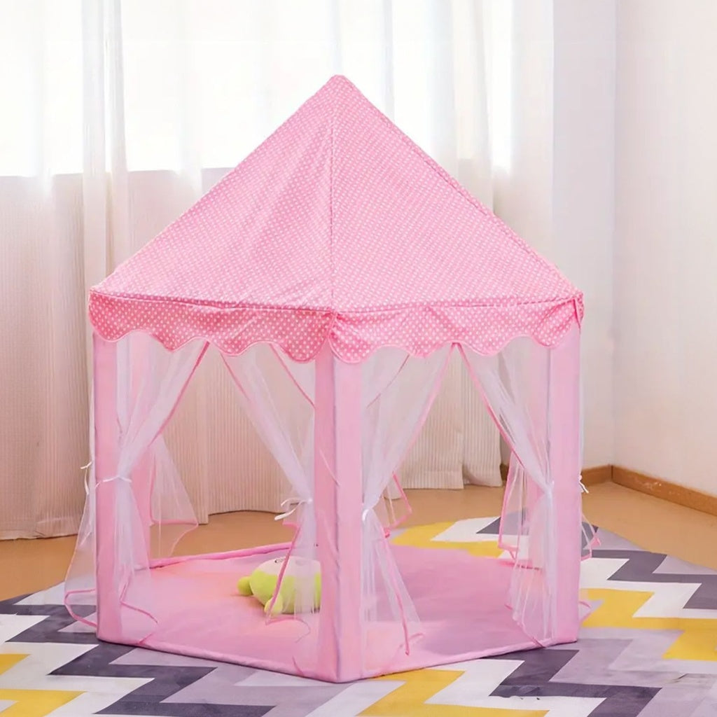 Gominimo Kids Pink Hexagonal Play Tent with LED Lights