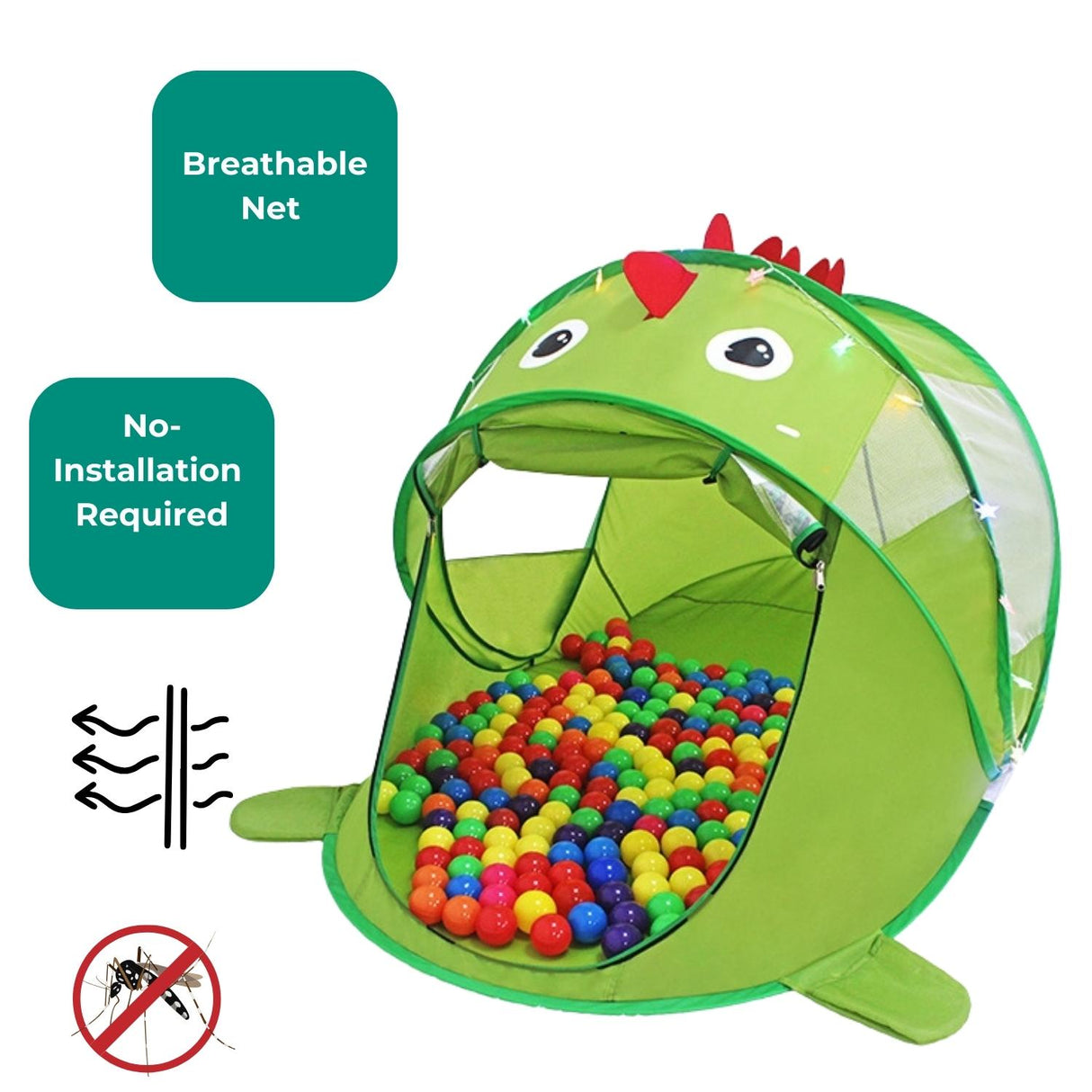 GOMINIMO Green Dinosaur Pop-Up Play Tent for Kids