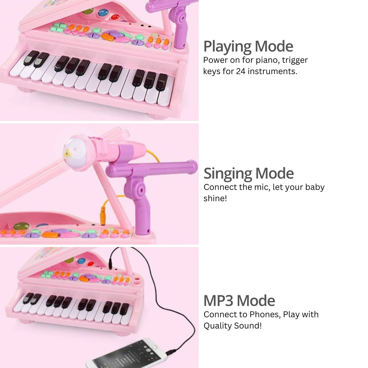 GOMINIMO Kids Piano Keyboard Music Toys (Pink)