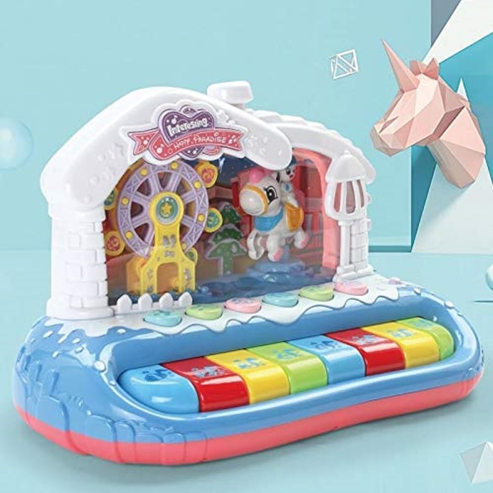 GOMINIMO Blue Musical Ferris Wheel Piano Keyboard Toy for Kids