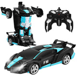 GOMINIMO Remote Control Transforming Robot Car - Black Cyan Edition