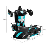 GOMINIMO Remote Control Transforming Robot Car - Black Cyan Edition