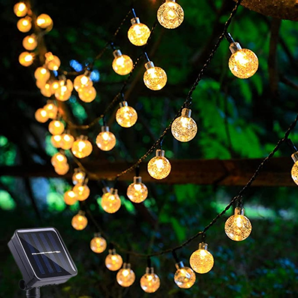 NOVEDEN 100-Bulb Warm White Solar String Lights with 8 Lighting Modes