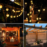 NOVEDEN 100-Bulb Warm White Solar String Lights with 8 Lighting Modes