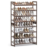 8-Tier Adjustable Bronze Shoe Rack for 32 Pairs with Detachable Shelves