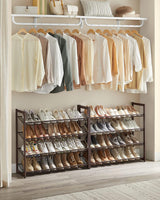 8-Tier Adjustable Bronze Shoe Rack for 32 Pairs with Detachable Shelves