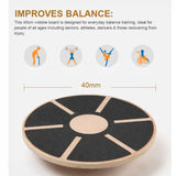 Verpeak Balance Wobble Board with Non-Slip Pads (Black and Wood Design)