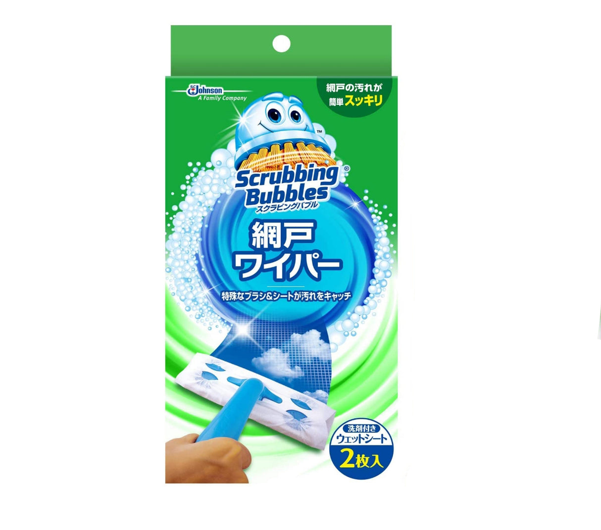 [6-PACK] Johnson Scrubbing bubble screen wiper(1 Wiper Body, 2 Sheets)