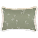 Cushion Cover-Coastal Fringe Natural-Palm Cove Sage-35cm x 50cm