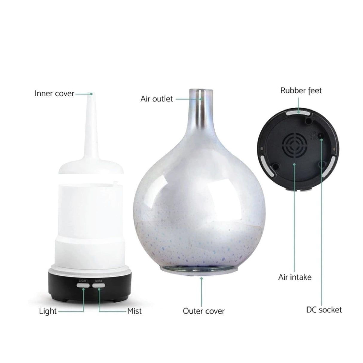 3D Fireworks Aroma Mist Humidifier - Ultrasonic Essential Oil Diffuser