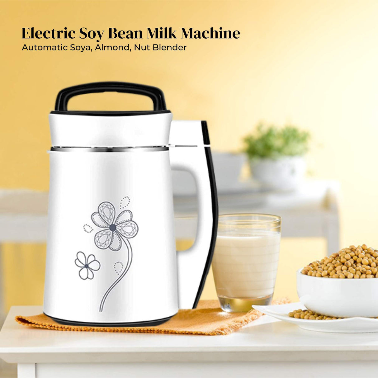 Automatic Soy Milk and Nut Blender Machine - Multifunctional Electric Maker for Fresh Milk and Soups