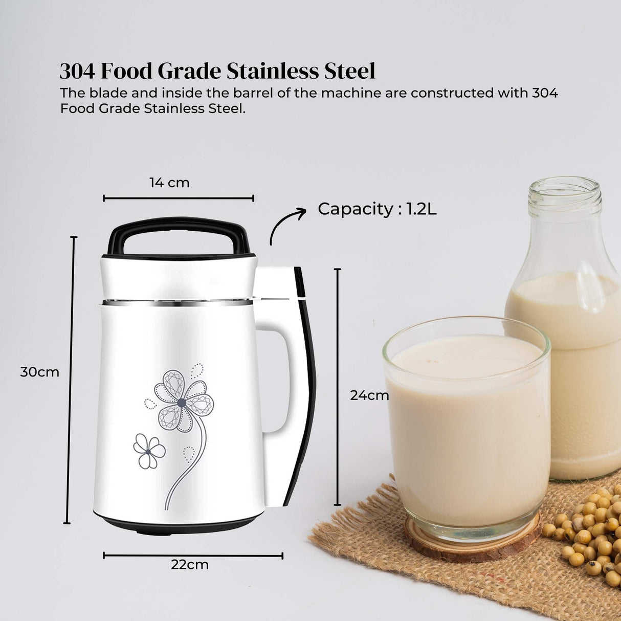 Automatic Soy Milk and Nut Blender Machine - Multifunctional Electric Maker for Fresh Milk and Soups