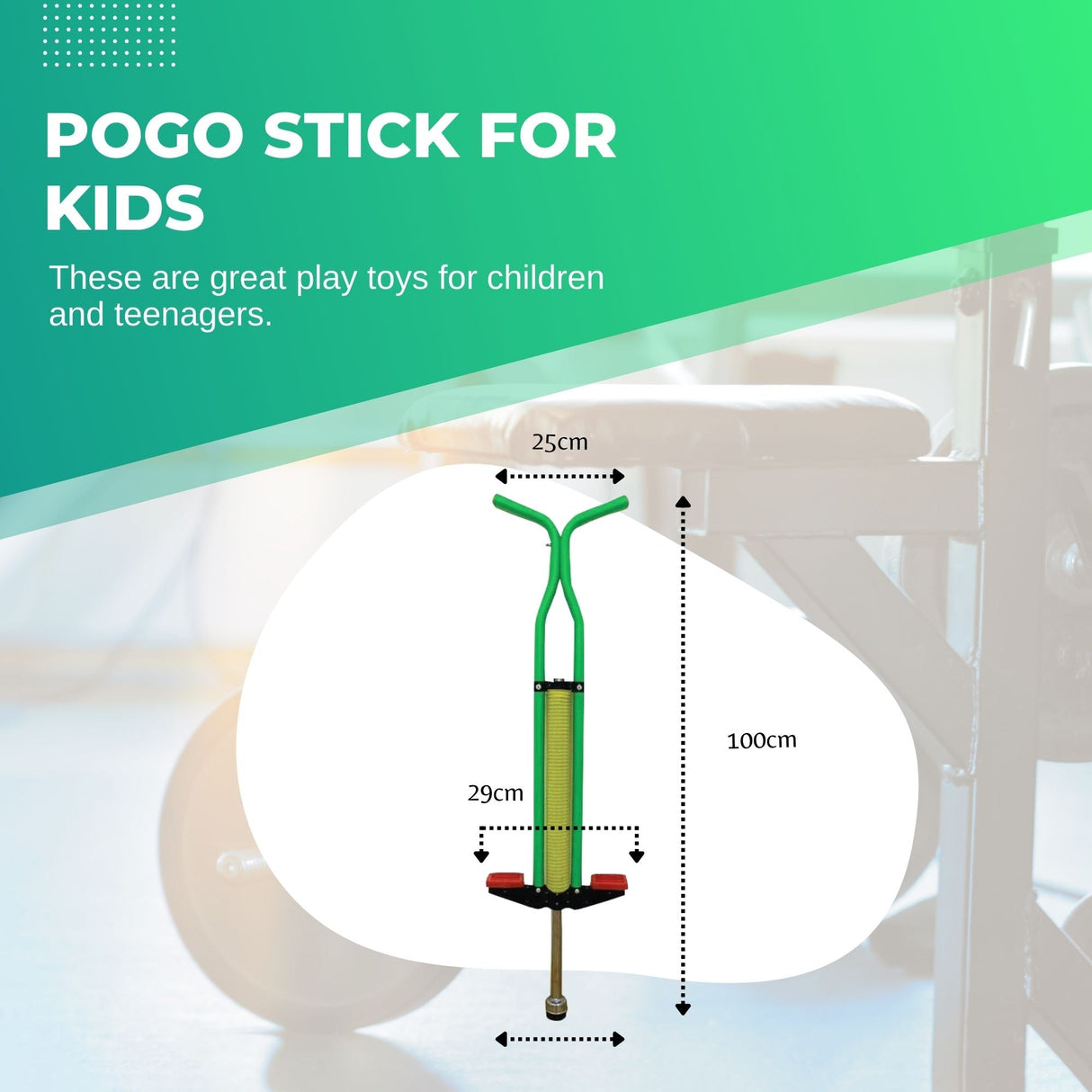 Green Kids Pogo Stick - Fun Jumping Exercise Toy for Children