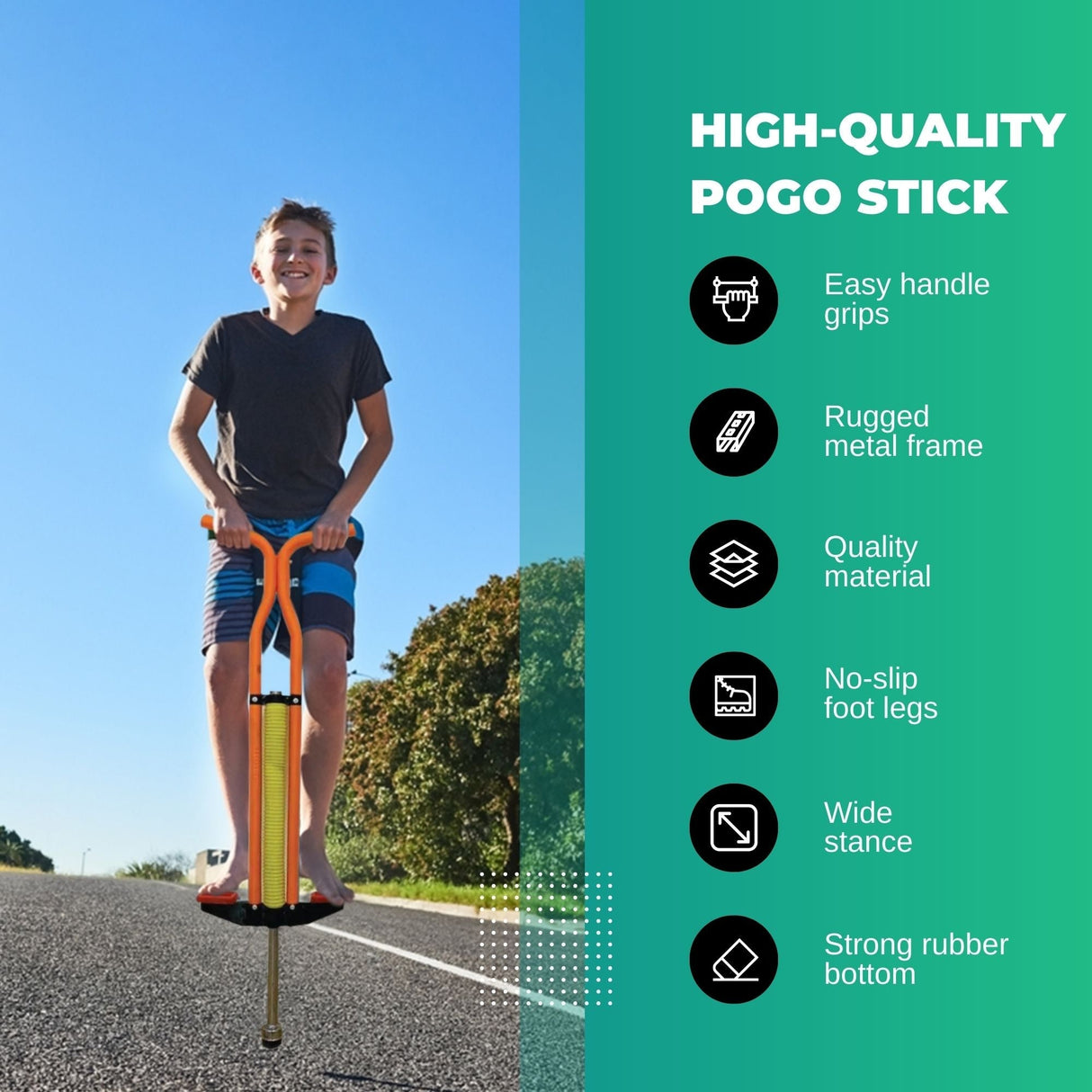 Vibrant Orange Pogo Stick for Kids - Fun Jumping Exercise Toy for Outdoor Play