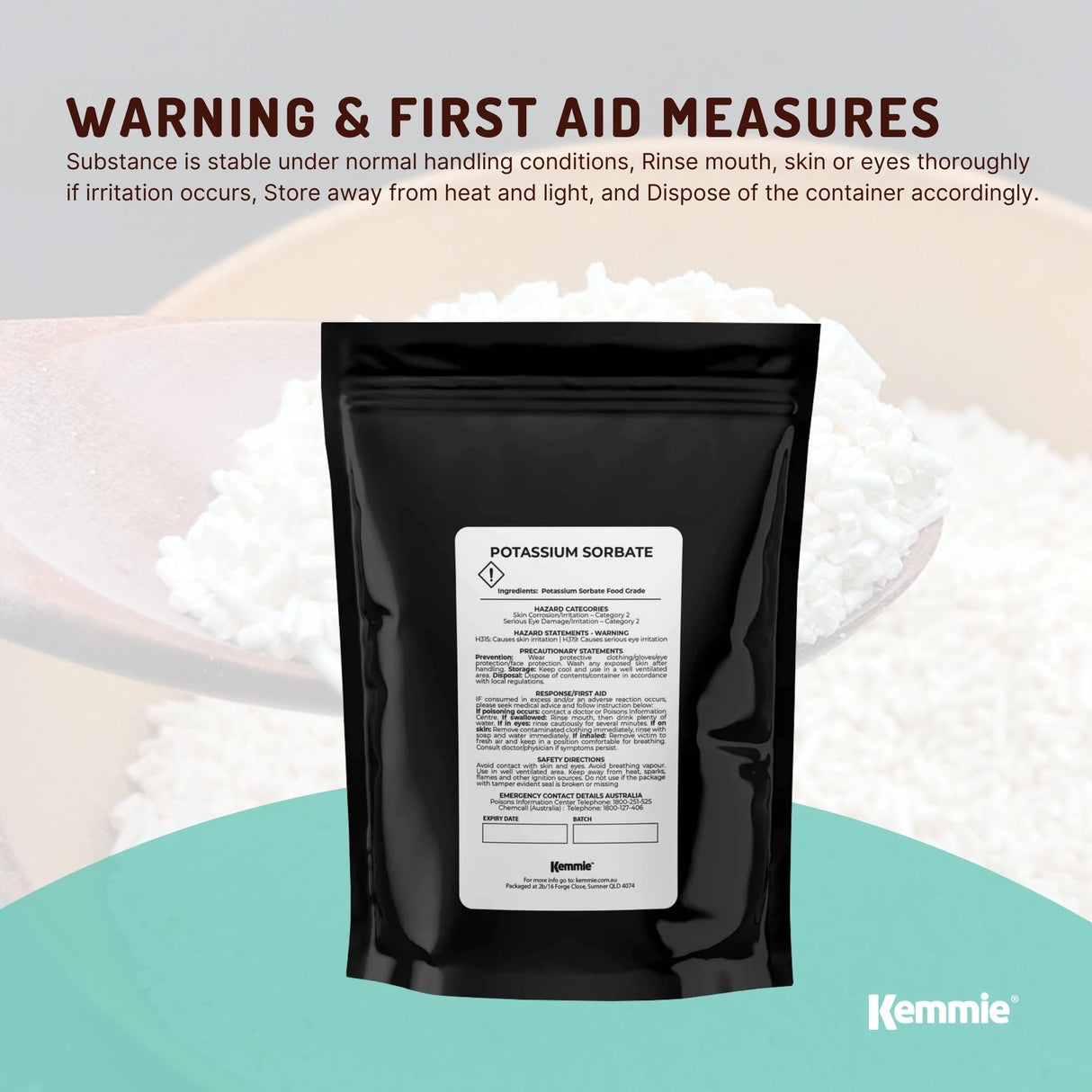 Food Grade Potassium Sorbate Granules 50g - Preservative for Cosmetics, Food & Home Brewing (E202)