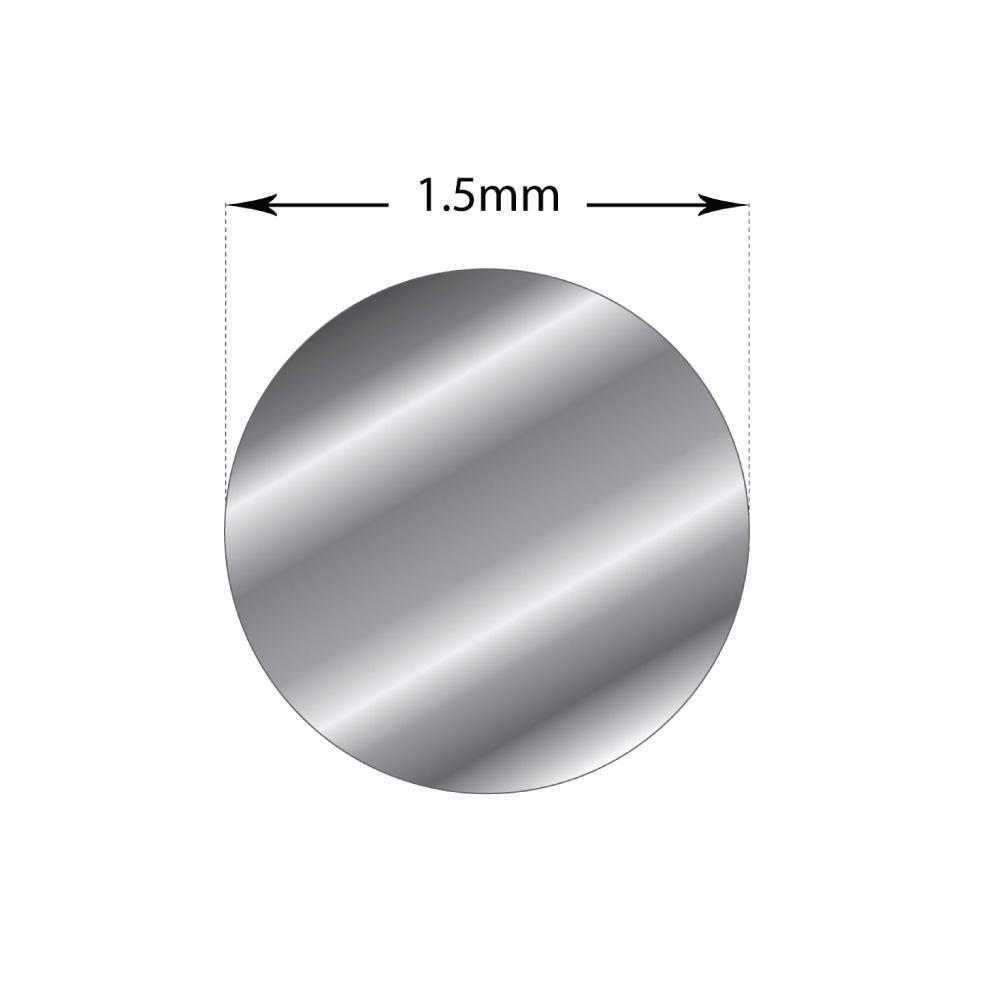 1m Soft Round Sterling Silver Wire - 1.5mm (15 Gauge) for Jewelry Making