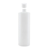 10x 1L Clear HDPE Round Bottle + 28/410 Caps - Empty Plastic Food Storage