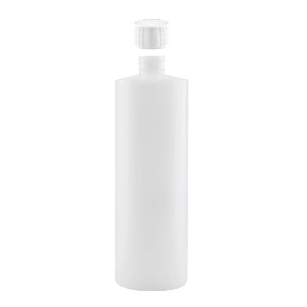 10x 500ml Clear HDPE Round Bottle + 28/410 Caps - Empty Plastic Food Storage