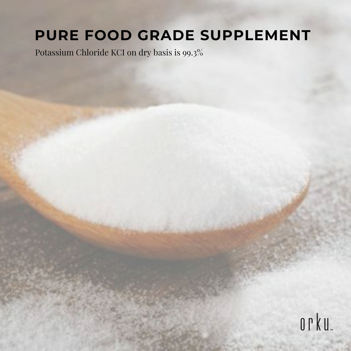 2Kg Food Grade Potassium Chloride Powder - E508 Salt Alternative Supplement