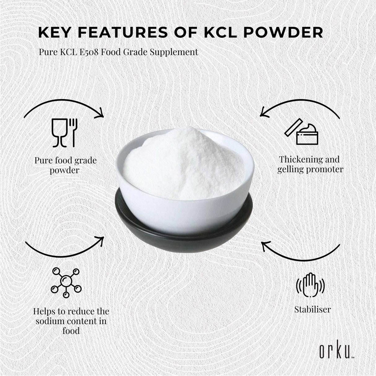 20Kg Food Grade Potassium Chloride Powder - E508 Pure KCL in Resealable Tub