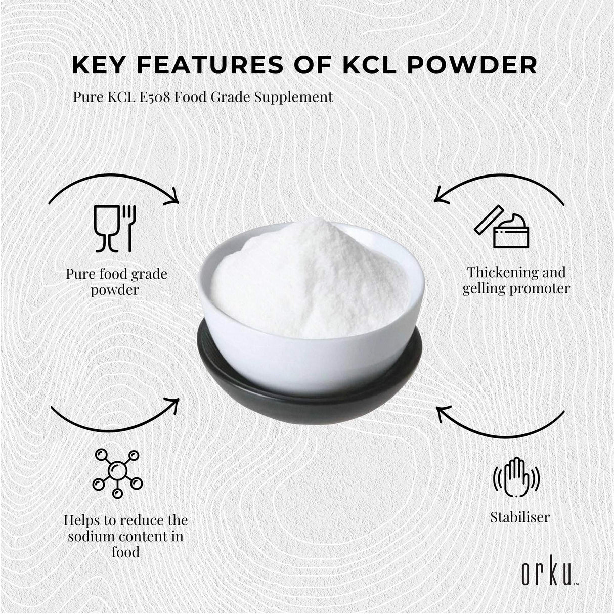 5Kg Food Grade Potassium Chloride Powder - E508 Mineral Supplement in Resealable Tub