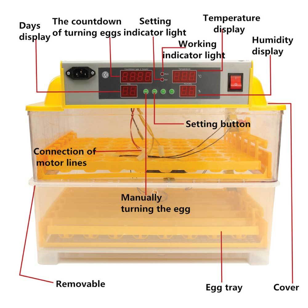 Electric 112 Egg Incubator + Accessories Hatching Eggs Chicken Quail Duck