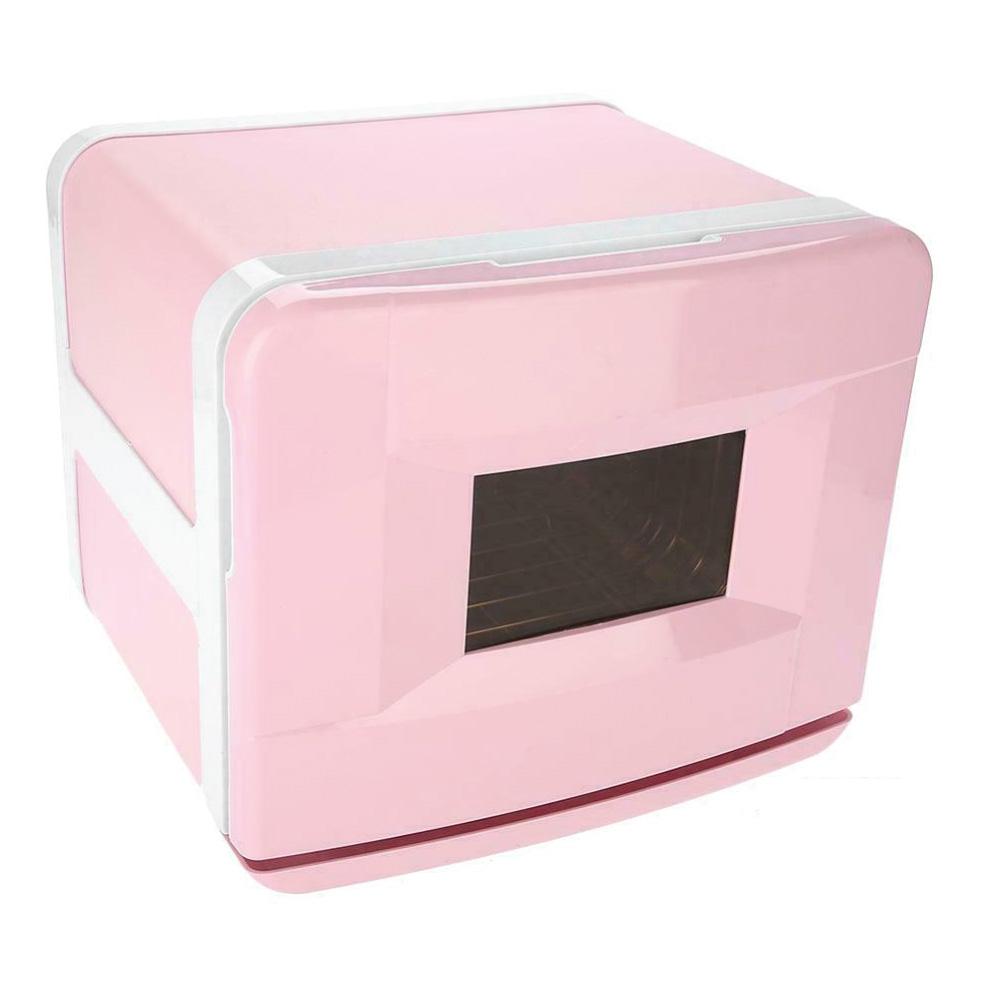 Compact Pink UV Electric Towel Warmer and Steriliser Cabinet - 8L Sanitising Hot Heater