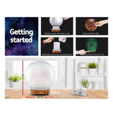 3D Fireworks LED Essential Oil Diffuser - 100ml Color Changing Humidifier