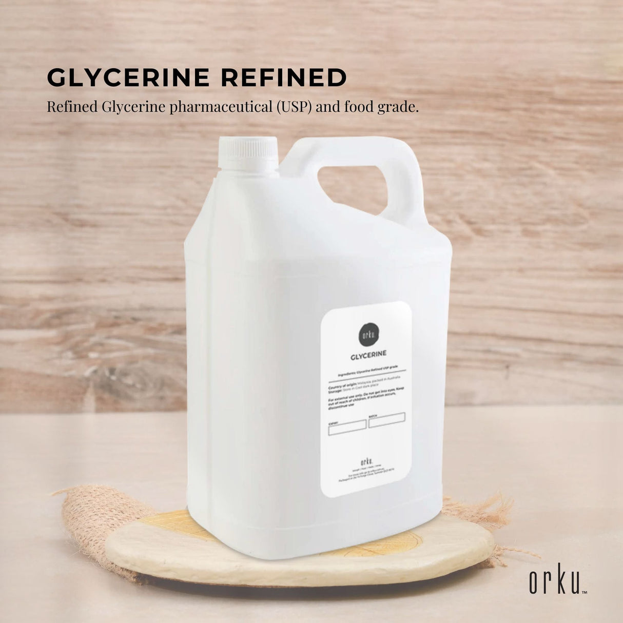 99.9% Pure Refined Glycerine USP - 5L Pharmaceutical Grade from Soybean & Rapeseed