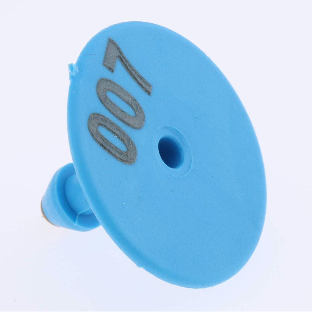 1-100 Cattle Number Ear Tags Set - Round Blue Pig Sheep Goat Livestock Labels