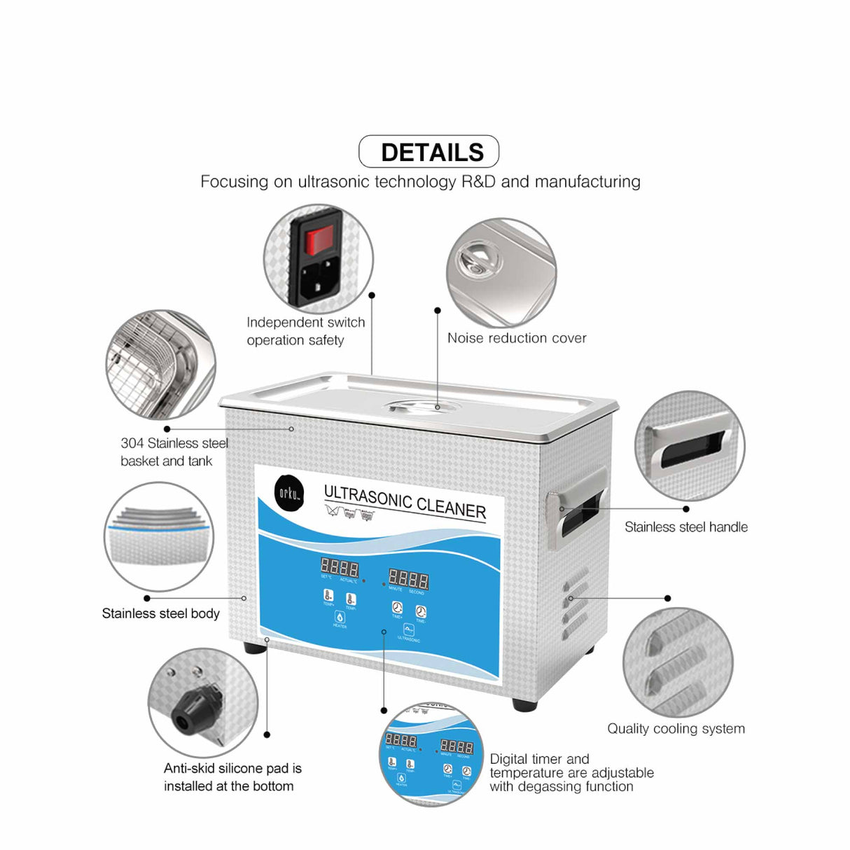 4.5L High-Frequency Ultrasonic Jewelry Cleaner - Advanced Digital Cleaning System