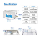 22L Ultrasonic Jewelry Cleaner with Digital Control for Superior Cleaning and Sterilization