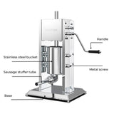 3L Professional Stainless Steel Manual Vertical Sausage Stuffer Machine