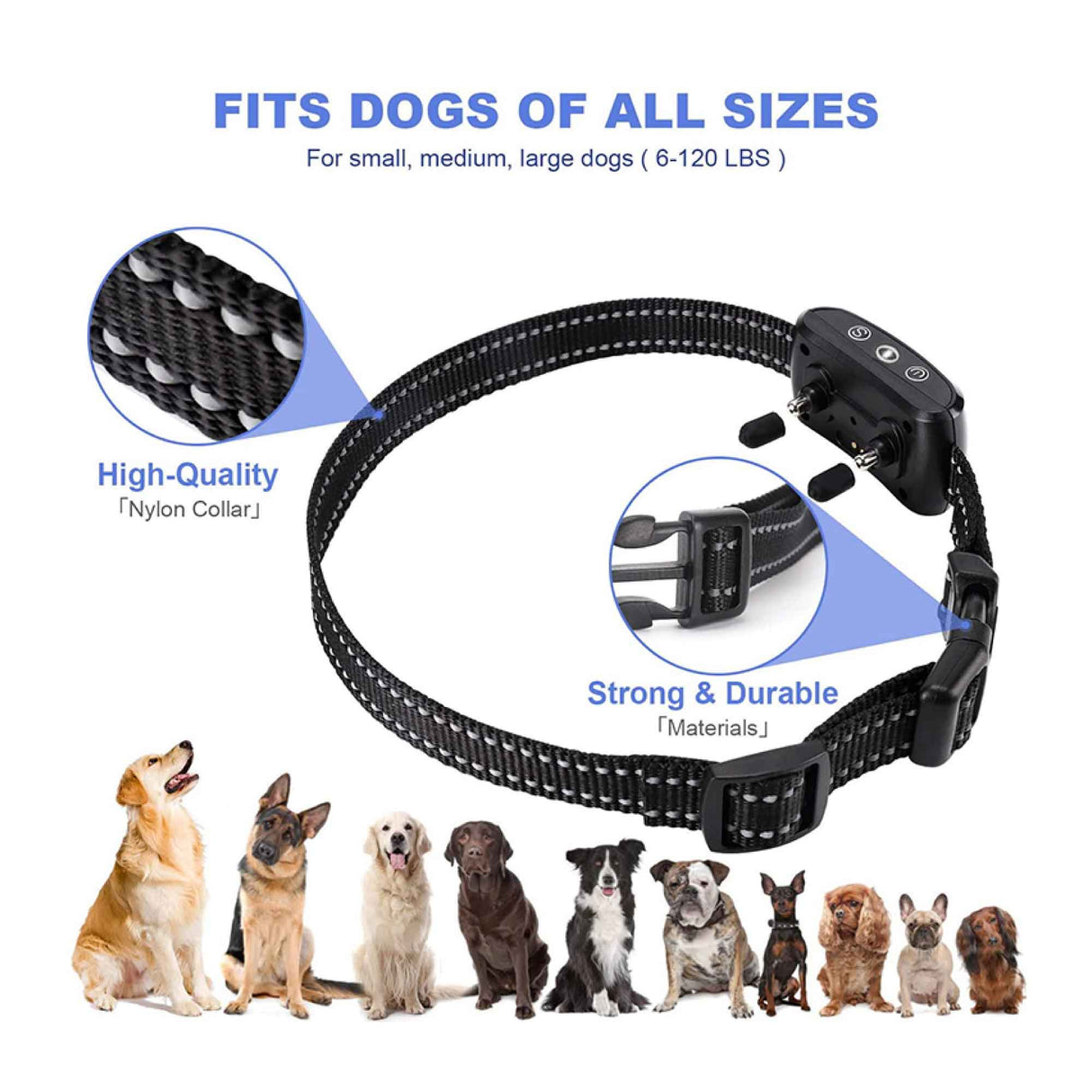 Smart Bark Control Collar - Rechargeable, Waterproof, Vibration Detection for Dogs