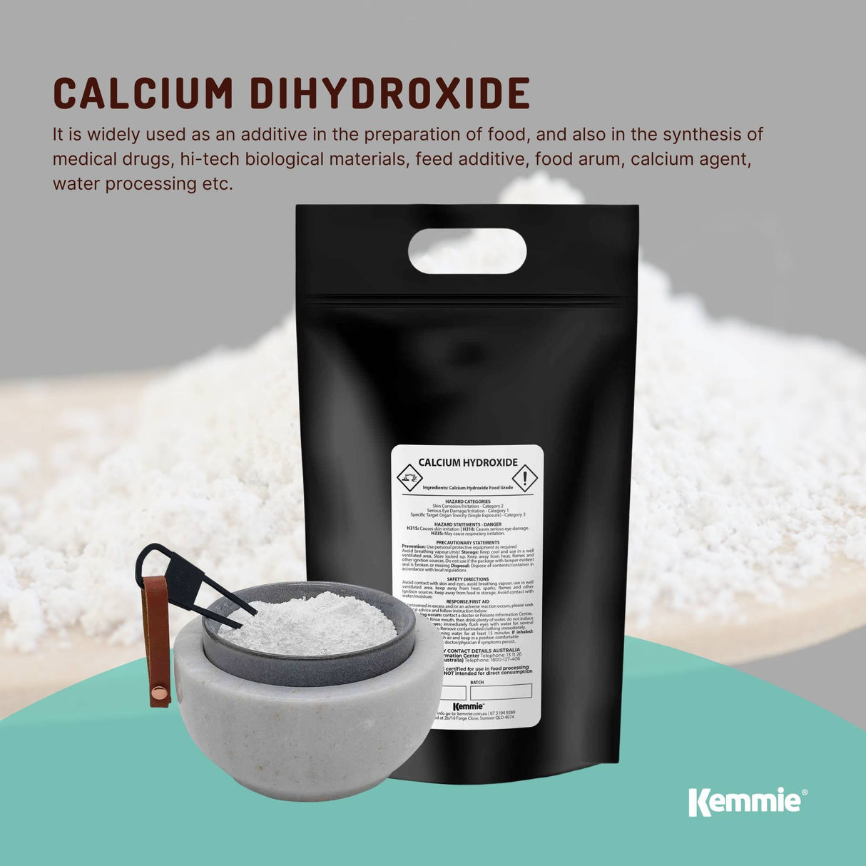 Bulk 10Kg Food Grade Calcium Hydroxide Powder FCC Hydrated Slaked Pickling Lime