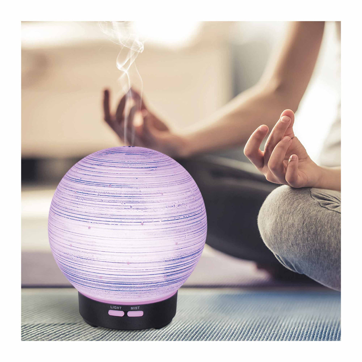 Ceramic Ball Ultrasonic Aroma Diffuser - 100ml Essential Oil Humidifier with LED Light