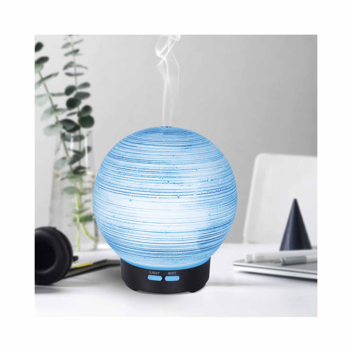 Ceramic Ball Ultrasonic Aroma Diffuser - 100ml Essential Oil Humidifier with LED Light