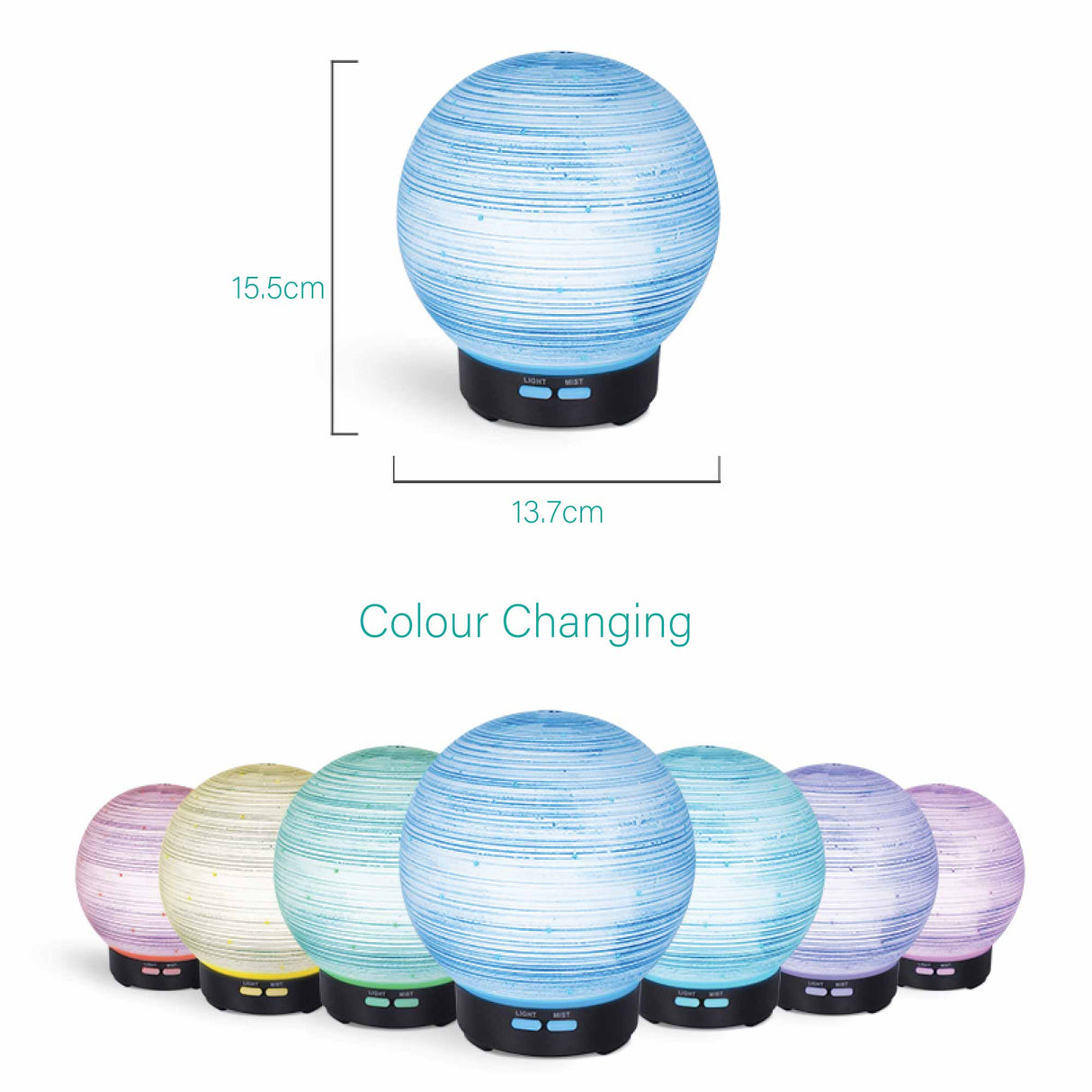 Ceramic Ball Ultrasonic Aroma Diffuser - 100ml Essential Oil Humidifier with LED Light