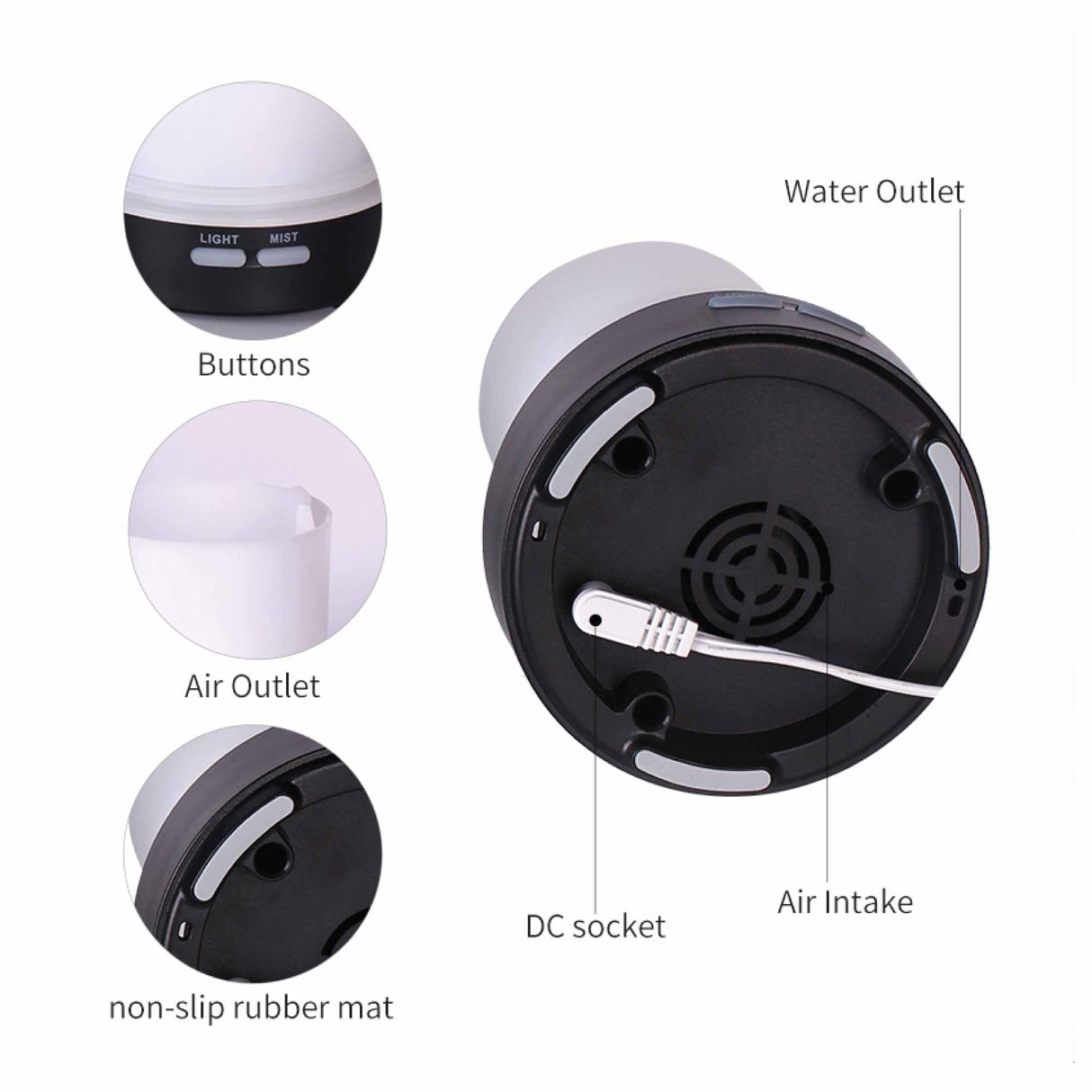 Ceramic Ball Ultrasonic Aroma Diffuser - 100ml Essential Oil Humidifier with LED Light