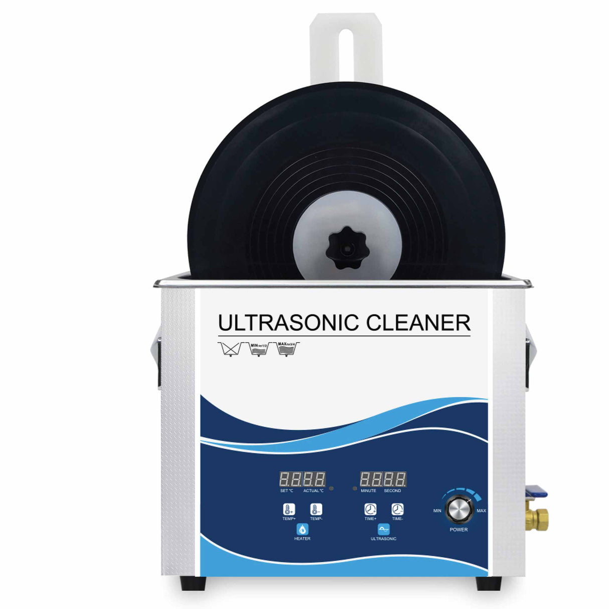 Vinyl Record Cleaning Bracket with Drying Rack for Ultrasonic Cleaners - Holds 8 Discs at Once