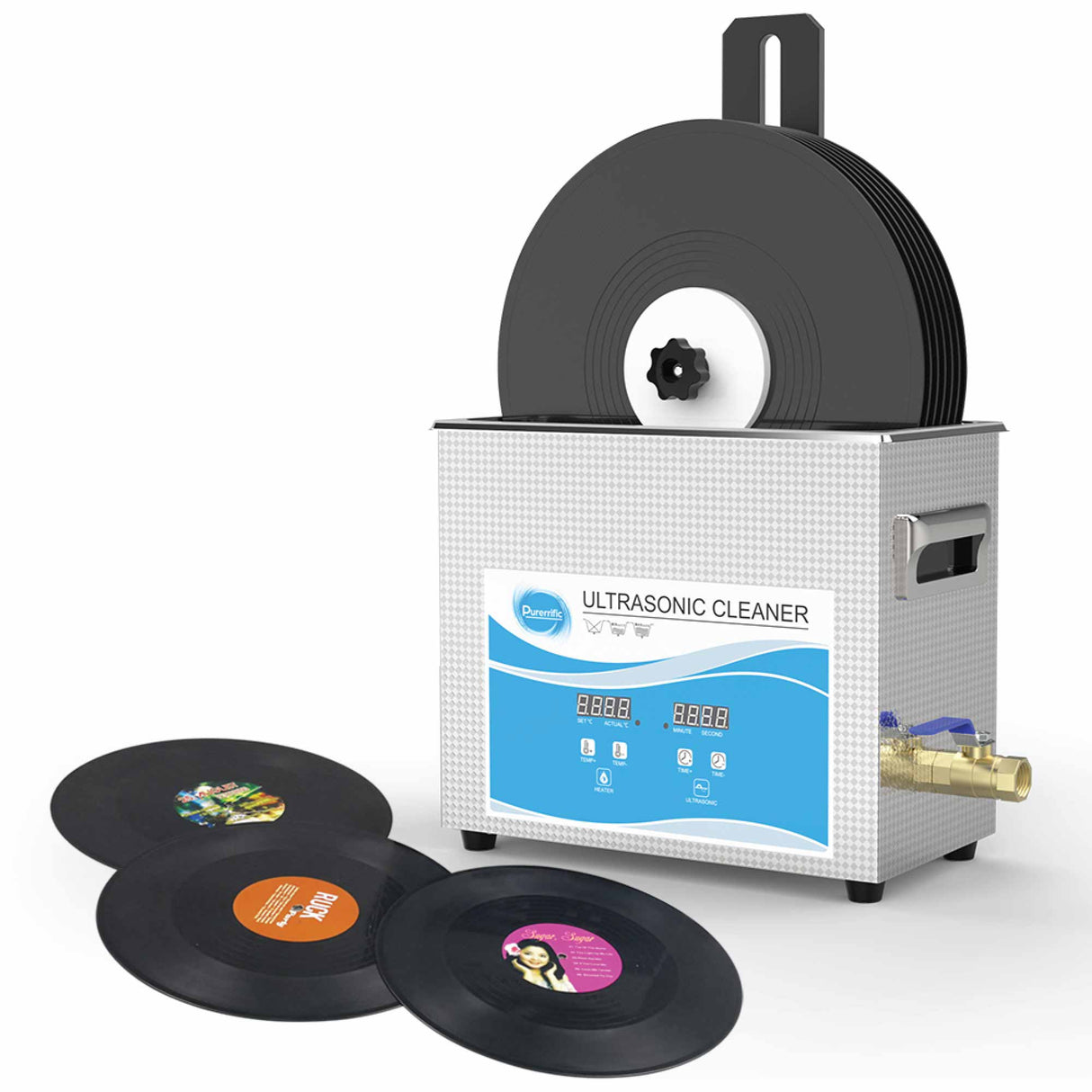 Alloy Vinyl Record Ultrasonic Cleaning Bracket with Drying Rack for Effective Record Care